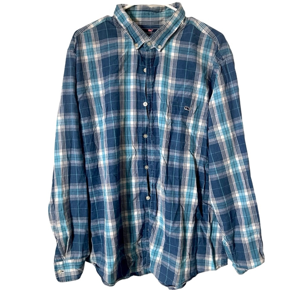 Vineyard Vines Slim Fit Plaid Tucker Shirt‎ Button Down XXL